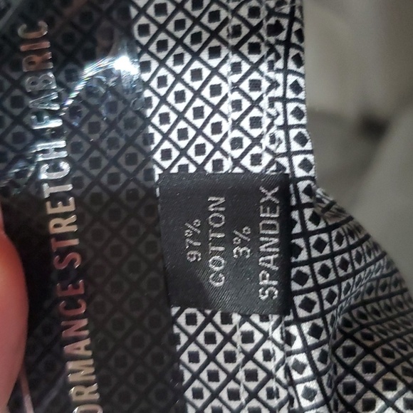 Esquire NWT black white print dress shirt non iron performance slim print - Picture 8 of 9